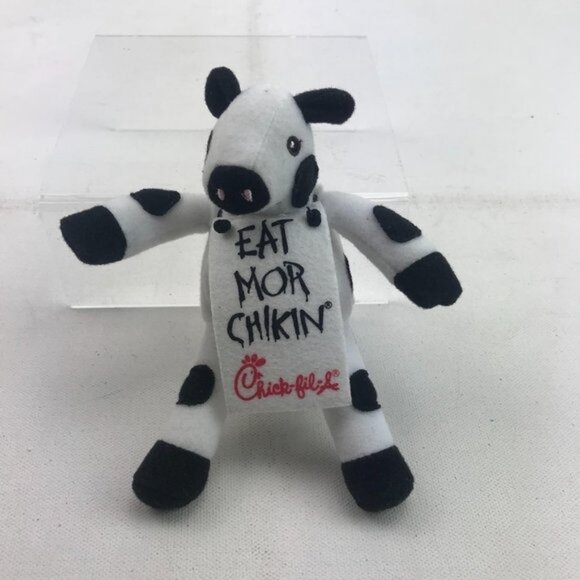 10/09 OLD Chick Fil A Eat More Chikin Cow Stuffed Animal Plush Mini Mascot Toy - Picture 1 of 7